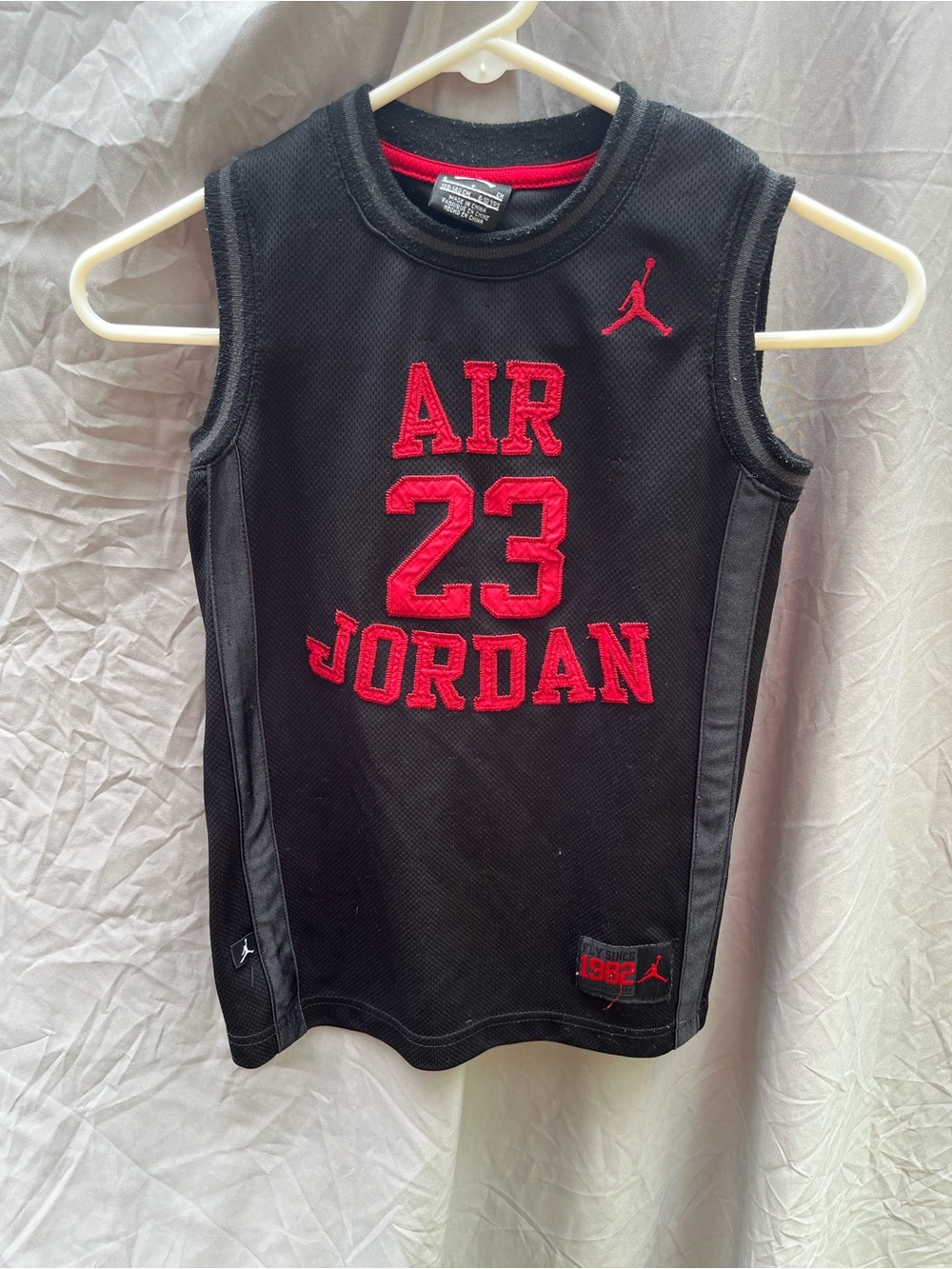 Jordan Black & Red AIR 23 Mesh Basketball Jersey